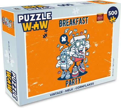 Puzzel Vintage - Melk - Cornflakes - Legpuzzel - Puzzel 500 stukjes