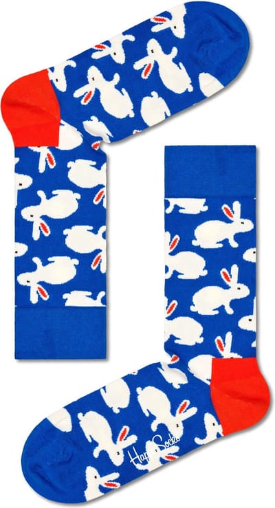Happy Socks Bunny Sock - unisex sokken - blauw - Unisex - Maat: 41 - 46