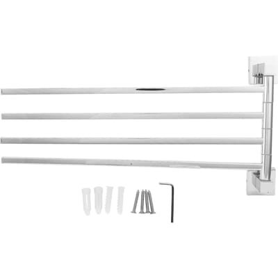 Handdoekenrek van roestvrij staal, 180 graden draaibaar, handdoek-badjas houder hanger voor badkamer, 3 stangen