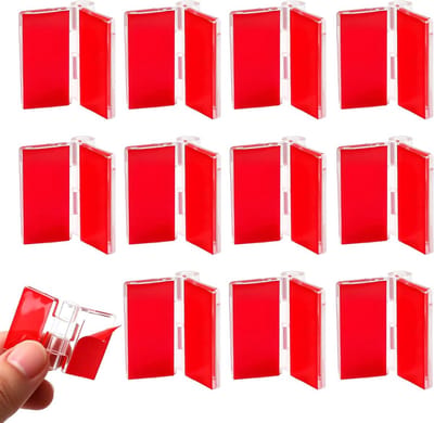 Set van 12 Transparante Zelfklevende Acryl Scharnieren 25 x 35mm voor Ambachten, Aquariums en Sieradenboxen