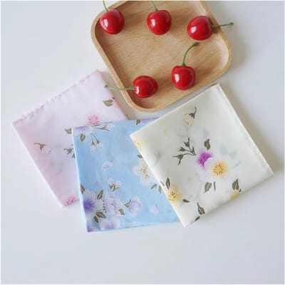 Dames zakdoeken - Bloemen print - Feestelijke gelegenheid - Zachte katoen - 45x45 cm - Mixkleuren