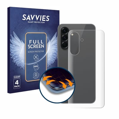 Savvies - Screenprotector voor Samsung Galaxy A56 5G (Achterkant) - Folie Beschermfolie transparant volledig dekking 4 Stuks