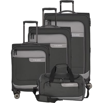 Travelite VIIA 4-wiel bagageset 4st. - Zachte bagage - TSA slot - schiefer