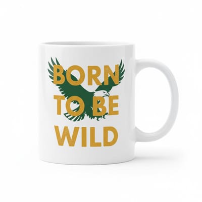 Born to Be Wild Mok – Stoer Adelaar Design Inspirerende Quote Koffiemok – 330 ml Keramische Mok