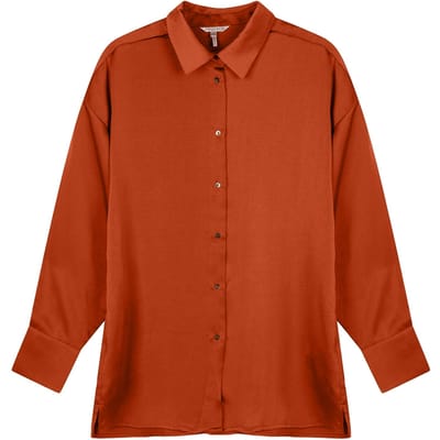 EsQualo Blouse Oversized Sateen Autumn Glaze Größe: 34 | Longsleeves Outlet | Damen