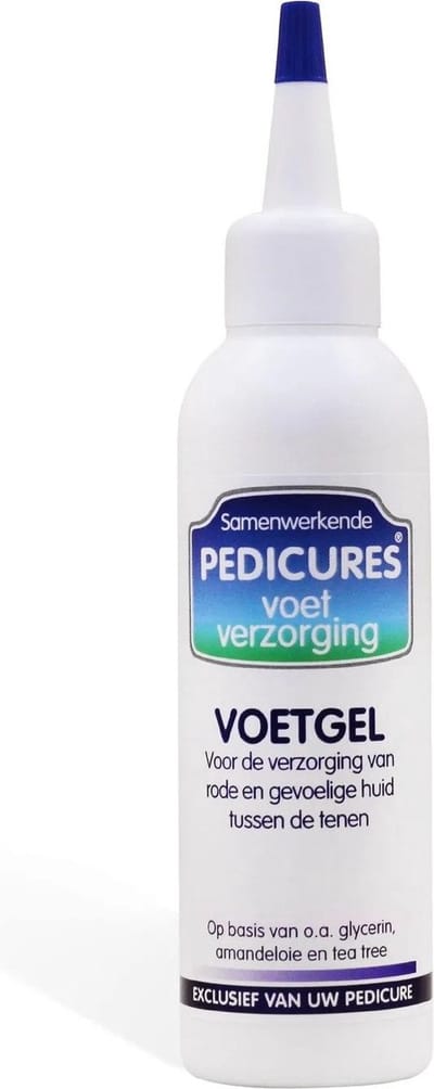 Samenwerkende Pedicures Voetgel (voorheen Voetschimmel) Samenwerkende Pedicures - Werkt tegen schimmelinfecties - Hoofdingrediënten: Aloë Vera / Amandelolie