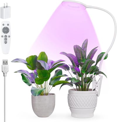 Kweeklampen voor kamerplanten, volledig spectrum 3 kleuren clip op LED-groeilicht met 360 ° zwanenhals, afstandsbediening, 4/8/12H timer en