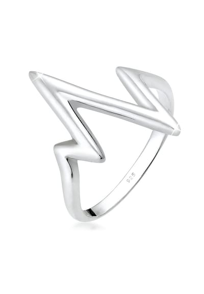 Elli - Ring - Dames Hartslag Geo Look in 925 Sterling Zilver - Dames
