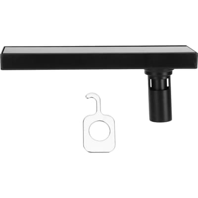 30cm Vloerafvoer 304 RVS Mat Zwart Lineaire Vloer Verborgen Afvoer met Verwijderbaar Deksel black