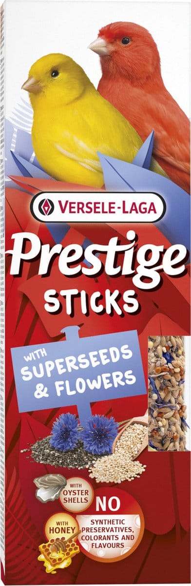 Versele-Laga Prestige Sticks Kanaries - Vogelsnack - Zaden Bloemenmix 60 g 2 stuks