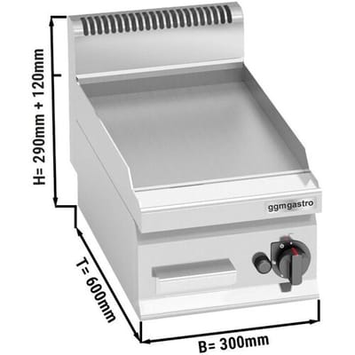 GGM Gastro Gas Bratplatte - 4 kW - Glatt Zilver