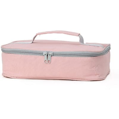 Vierkante Geïsoleerde Lunchtas voor Vrouwen Thermische Koeltas Bento Box Tassen Voedseldrager Draagbaar Reizen Picknick Bezorging Maaltijdcontainer 28x22x7cm roze