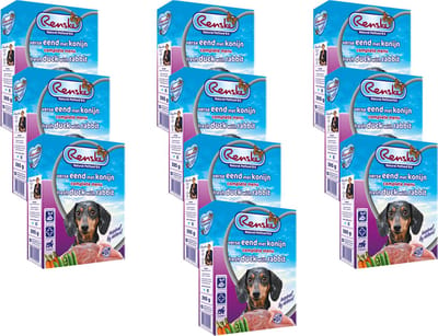 Renske Honden Natvoer Hondenvoeding - Eend/Konijn - Hondenvoer - 10 x 395 gr