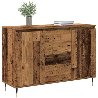 vidaXL - Dressoir - Oudhout - 101,5 - x - 35 - x - 70 - cm - Bewerkt - hout