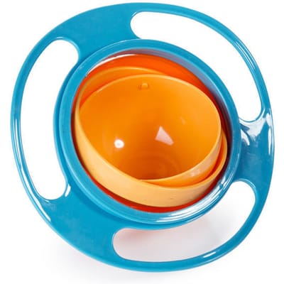 Kinderen Universele Gyro Kom 360 Roteren Morsbestendig Praktisch Ontwerp Kinderen Roterende Balans Stevige Voerschalen Bord Servies blauw