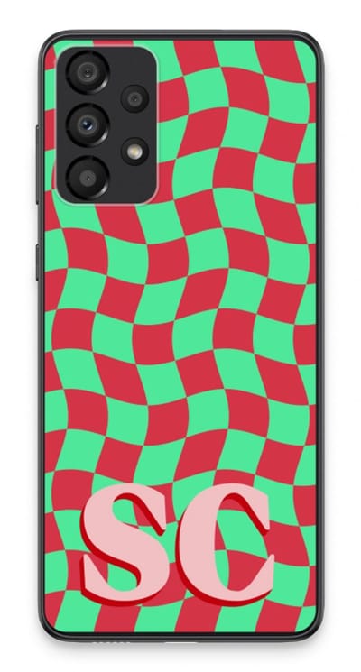 Gepersonaliseerd - Case Company® - Hoesje geschikt voor Samsung Galaxy A33 5G hoesje - Grid Monogram - Soft Cover Telefoonhoesje - Bescherming aan alle Kanten en Schermrand