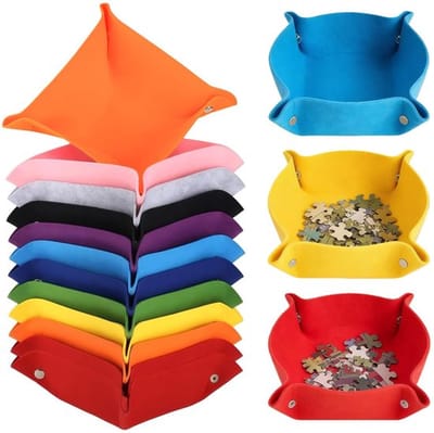 Dailygoods- Puzzel-sorteerder met 12 stuks - Stapelbare Vilten Schalen - Professionele Puzzelaccessoires - Sorteren op Kleur/Vorm - Robuuste Opbergoplossing - Drukknopen voor Snelle Omzetting - Puzzelbakjes