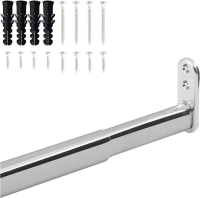 Uitschuifbare kledingstang, telescoopstang, 60-90 cm, stabiele nisstang
