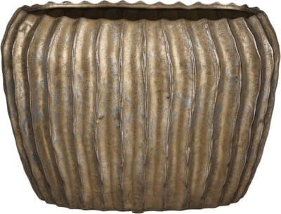 Mica Decorations Noma Bloempot - 28x28x19 cm - Keramiek - Brons