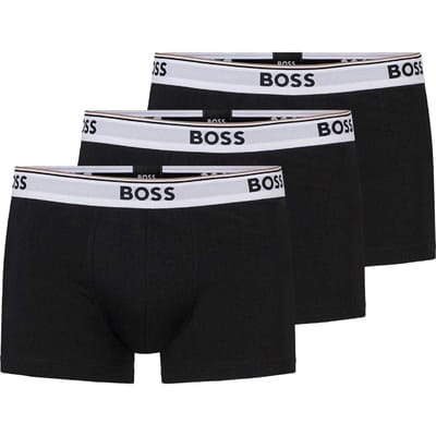 Boss Heren Bodywear Logo Boxershorts (Set van 3) (Zwart, Wit)