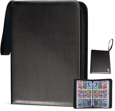 Verzamelmap 900 kaarten – 9 pocket – binder map met ritssluiting – 50 pagina’s – Zwart – Geschikt voor Pokemon kaarten