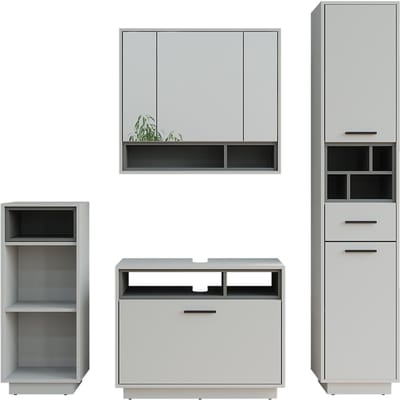 Vicco Badkamermeubelset Beatrice, Grijs/Antraciet, 4-delig
