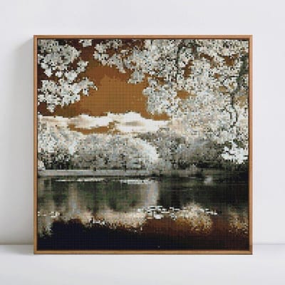 Diamond Painting Volledig Rond Mozaïek Winter Meer Scenisch Diamant Borduurwerk 30x30CM