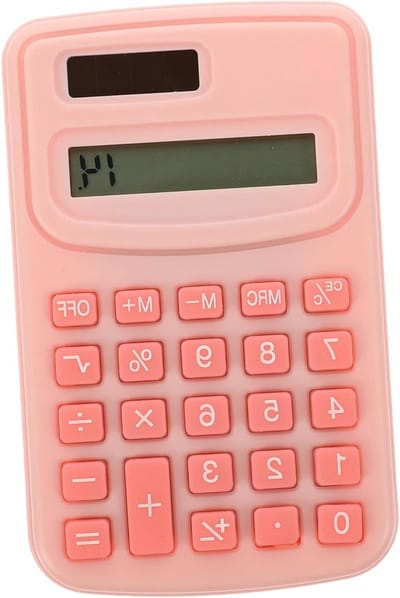 Rekenmachine Zakformaat - Draagbare Calculator - Snelle Berekeningen - Compact Candy Design - 10 x 6.5 cm - Roze