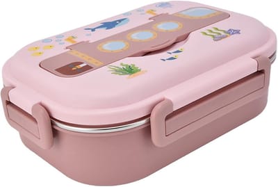 RVS geïsoleerde en lekvrije drinkbeker met cartoonontwerp voor kinderen en volwassenen - Roze, ideaal voor school en buitenactiviteiten