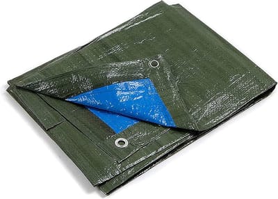 Waterdichte Tarp met Zeilringen 5x8m (40m²) Groen/Blauw - UV-bestendig