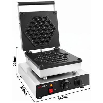 GGM Gastro Waffeleisen - Einzeln - Manuell - 1,75 kW - Form: Bubblewaffel Honigwabe - Backplatten teflonbeschichtet