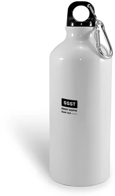 Hacebo® - ssst eerst koffie dan jij misschien waterfles - Quotes - mensen die houden van quotes - koffie liefhebbers - quotes - verjaardagscadeau - verjaardag - cadeau - kado - geschenk - gift - water fles - 400ML