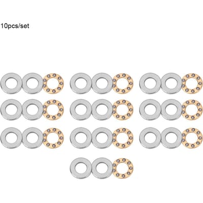 10 stuks Drukkogellager Miniatuur Hoge Precisie Vlakstalen Lagers Set (F510M 5x10x4mm)