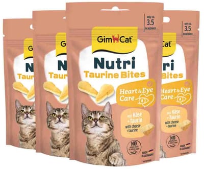 GimCat Kattensnack Nutri Taurine Bites - 4 x 40 gr - Voordeelverpakking