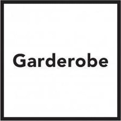 Bord met tekst garderobe, kunststof, wit zwart 150 x 150 mm