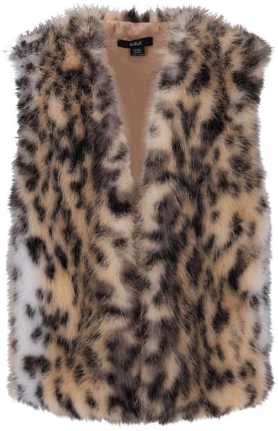 NoBell winter gilet meisjes - bruin - Kath - animal fur