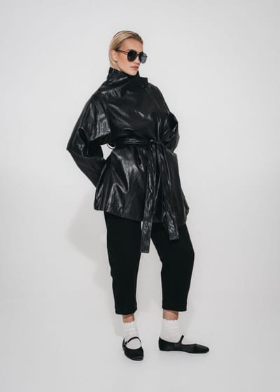 Slouchy black barel jeans | Black - Black / 38