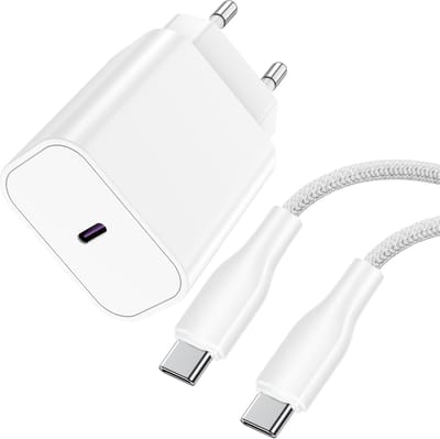 25w usb C power adapter - usb C naar usb C - snellader - geschikt voor Samsung super fast charging - 1 meter