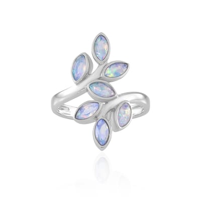 Cavill - 925 Sterling Zilver Ring met 1,008 ct Welo-opalen Marquise - Zilveren damesring, verstelbare filigraan bezel, platina coating