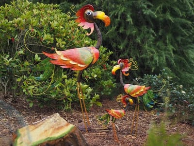 Tuinbeeld - Flamingo donker klein - 50 cm hoog