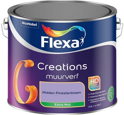 Flexa - Creations Muurverf Extra Mat - Midden Pinksterbloem - Mengverf - 2,5 L