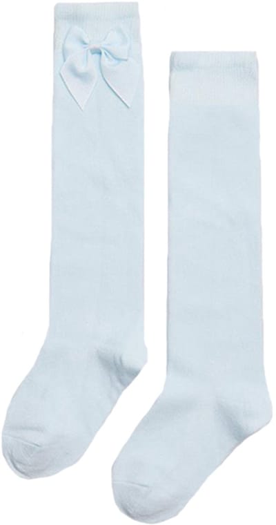 iN ControL 2pack licht blauwe kniesokken met strik maat 27/30