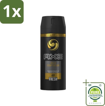 1 x Axe - Deodorant Bodyspray - 48hrs Fresh - Gold Temptation - 150 ml - Deodorant - Axe - Gold Temptation - 48 Uur Bescherming - Mannelijke Deodorant