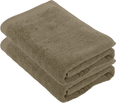 Tiseco Home Studio - Badlaken DELUX - - SET/2 - 100% katoen - 550 g/m² - 100% katoen - superzacht en zeer absorberend - 70x140 cm - Donker taupe