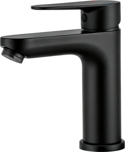 CECIPA Max Wastafelkraan - Badkamerkraan Zwart - Badkamer Kraan - Kraan Wastafel - Mengkraan - Warm en Koud - Waterbesparend - Zwart