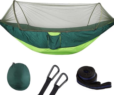 Camping Hangmat - Draagbaar Slaapbed - Ontspannen Buiten - Snel Opgezet - 250x120cm - Groen