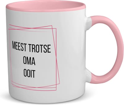 Akyol - meest trotse oma ooit koffiemok - theemok - roze - Oma - trotse oma - verjaardagscadeau - verjaardag - cadeau - cadeautje voor oma - oma artikelen - kado - geschenk - gift - 350 ML inhoud