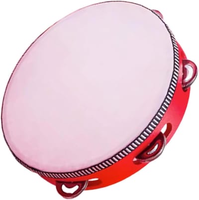 Tamboerijn - Handtrommel - Muziek Maken - Fijne Afwerking - 8 Inch - Rood