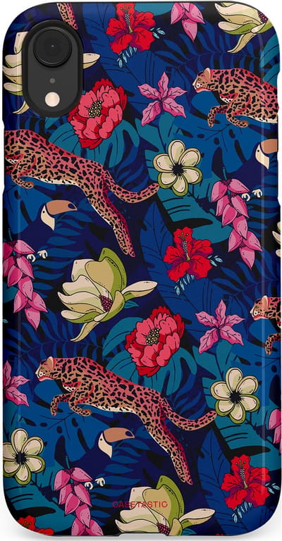 Casetastic Hoesje Geschikt voor Apple iPhone Xr - Stijlvolle Beschermende Duo-layer Case - Jungle parade