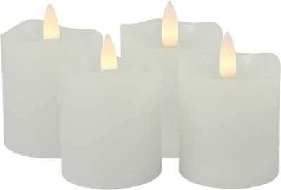 Countryfield LED kaarsen/stompkaarsen - 4x st - wit - D5 x H7,2 cm - timer - warm wit